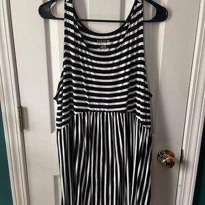 Black and White Striped Maternity Tank